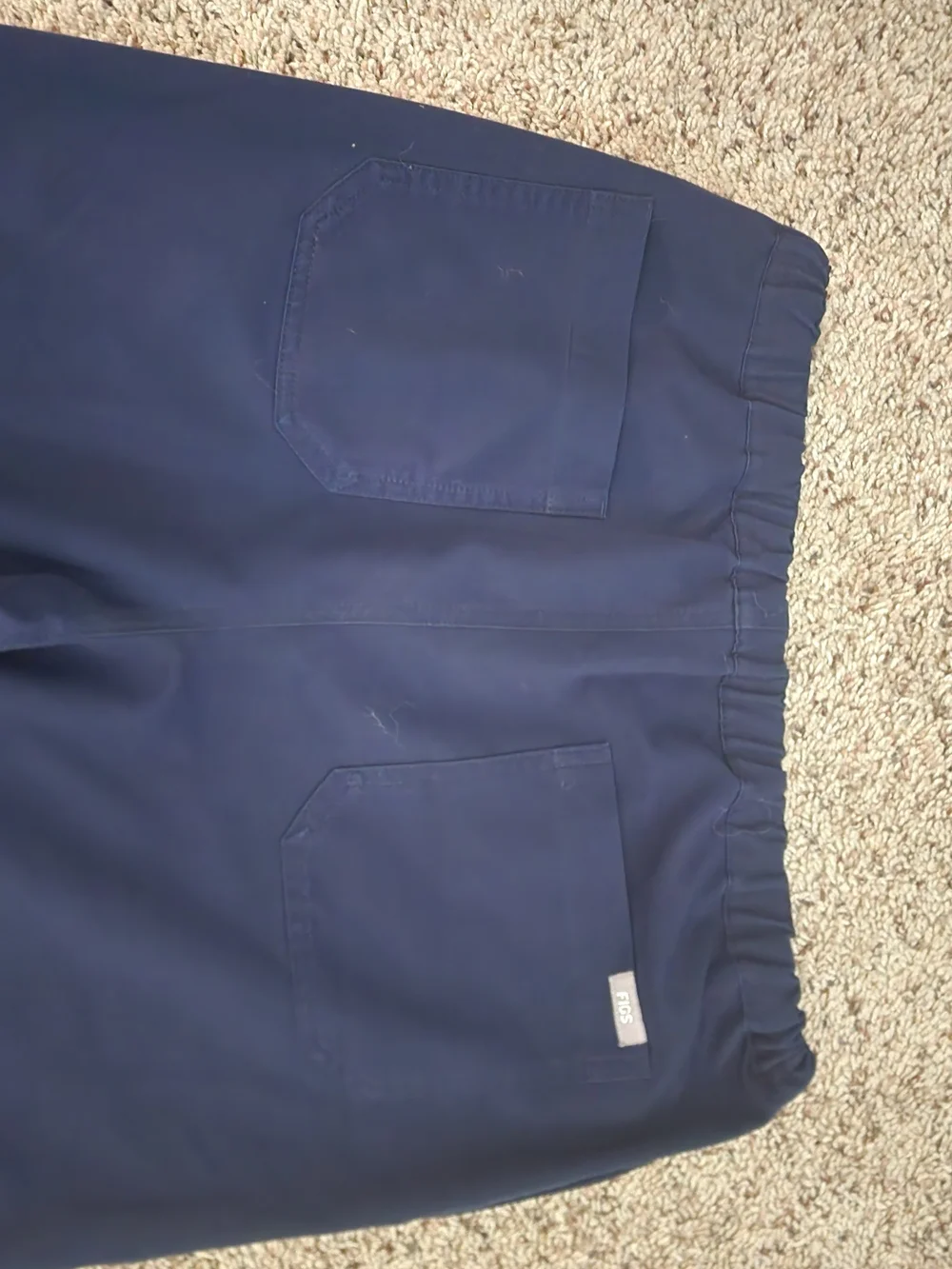 Figs Men's Navy Relaxed Elastic-Waist with Gray Drawcord